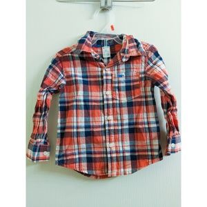 Carter's 2T Boy Button Down Plaid Shirt